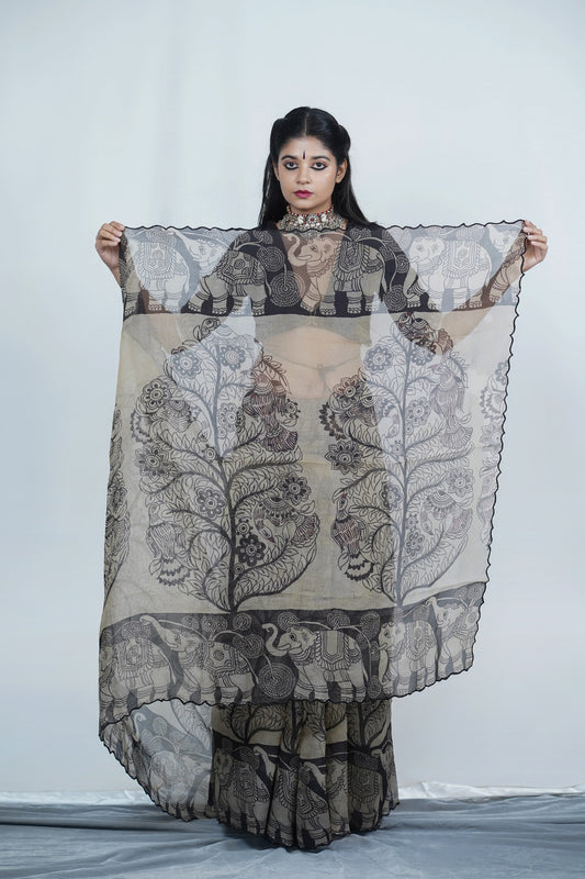 Designer kalamkari saree