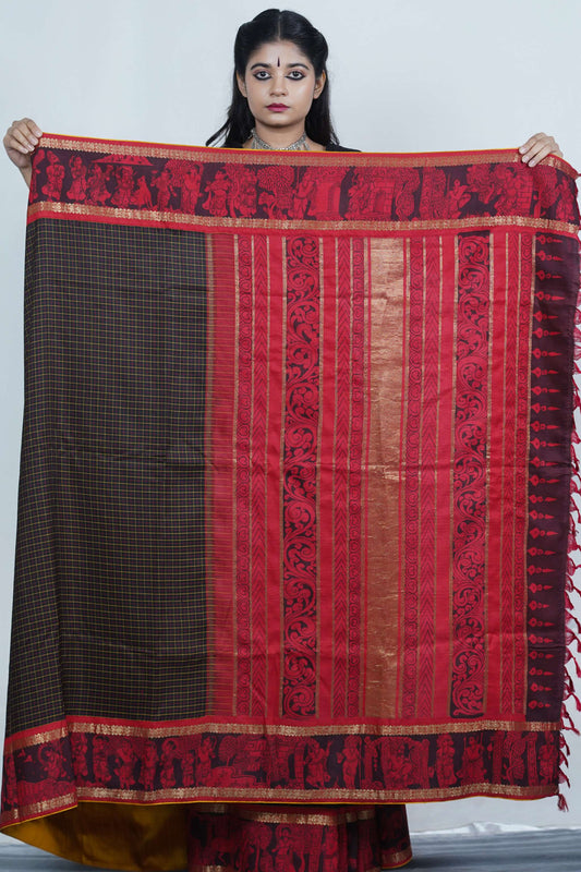 Real Kalamkari silk saree by Ayush Kejriwal
