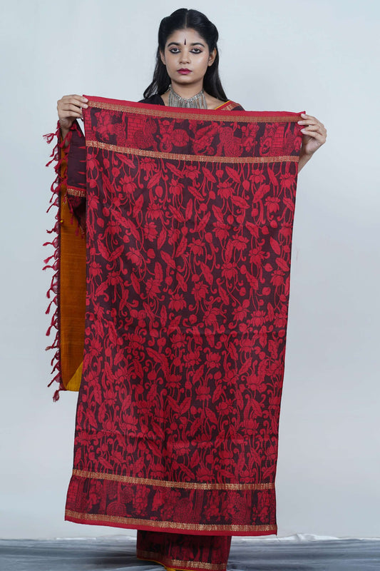 kalamkari silk blouse piece