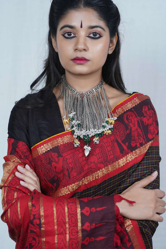 Real kalamkari silk saree