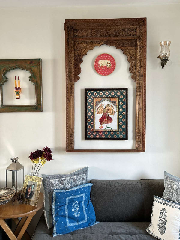 handcrafted gold Tanjore painting of Durga Ma