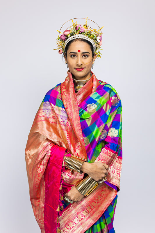 Handwoven Banarasi Saree by Ayush Kejriwal