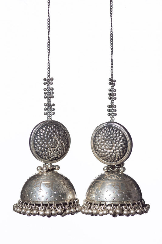 Indian Ethnic Silver Jhumka