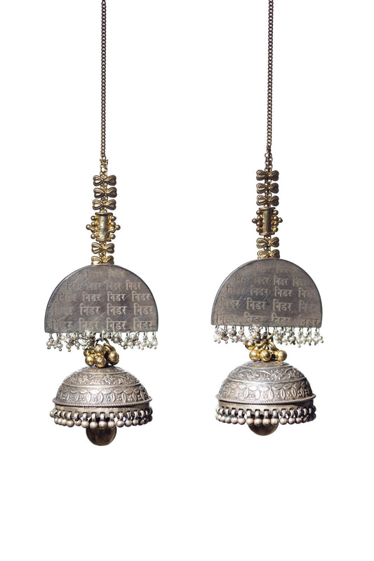 Indian Ethnic Silver Jhumkas
