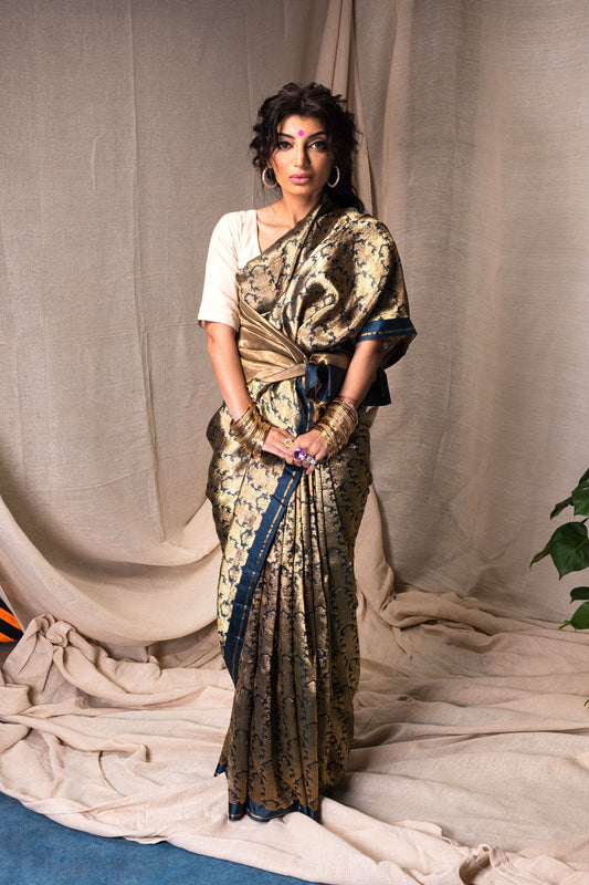 Hand-woven chanderi saree