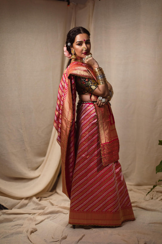 Handwoven Banarasi brocade silk saree
