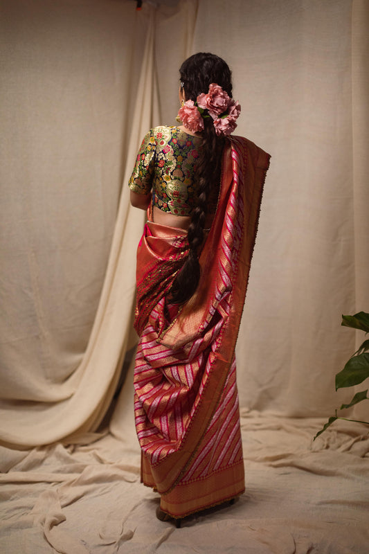 Handwoven Banarasi brocade silk saree