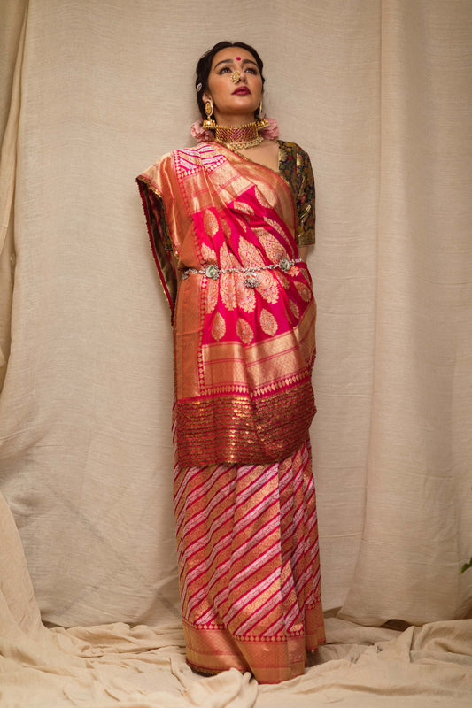 Handwoven Banarasi brocade silk saree