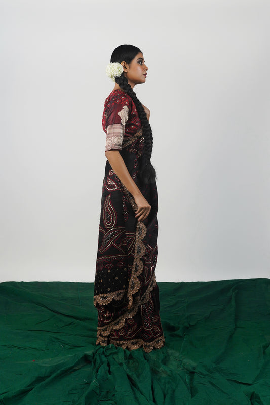 Ayush Kejriwal Bandhani Saree