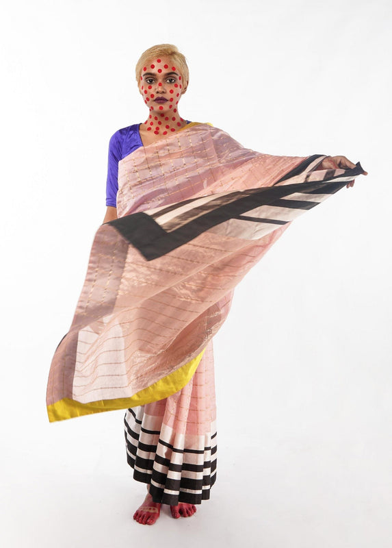 Handwoven Chanderi Silk Saree by Ayush Kejriwal