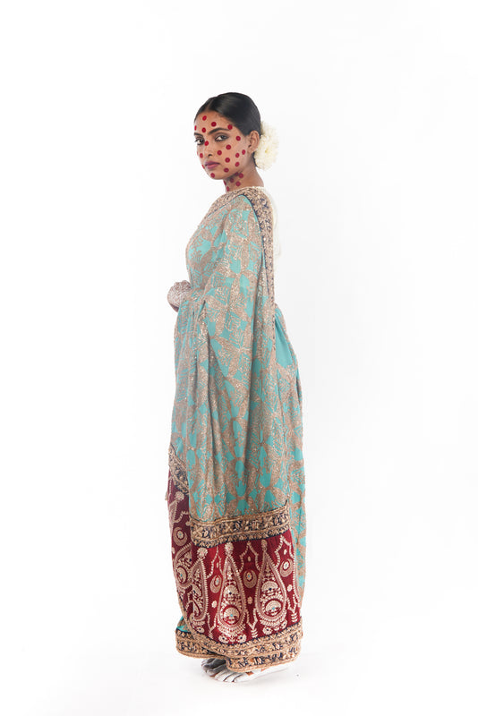 Hand Embroidered Saree by Ayush Kejriwal