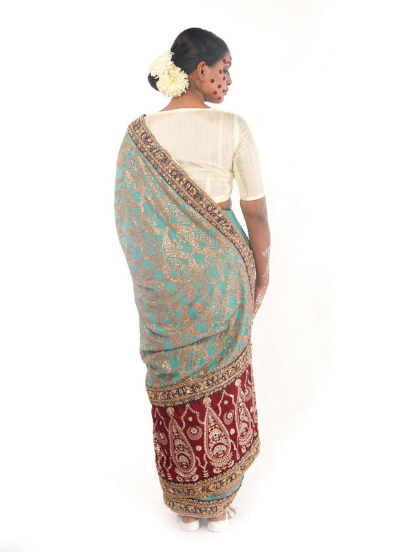 Hand Embroidered Saree by Ayush Kejriwal