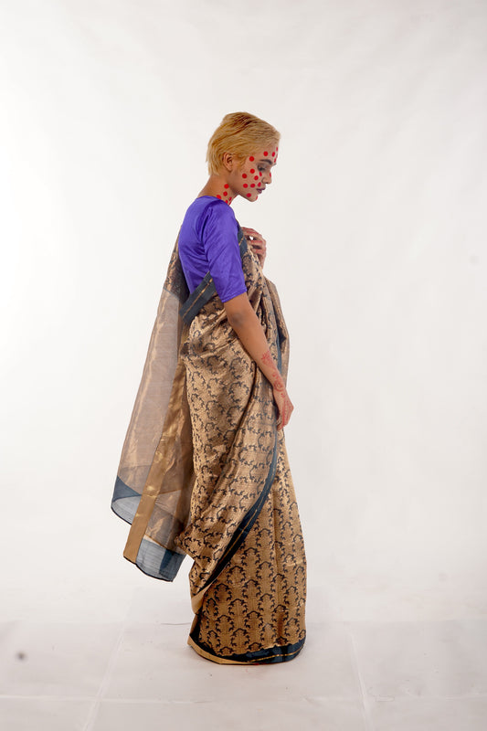 Grey silk saree