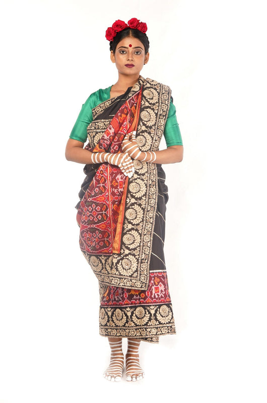 Single ikkat handwoven patola silk saree