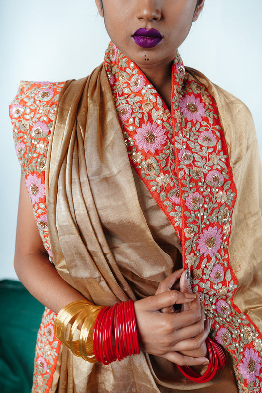 Hand Embroidered Banarasi Saree by Ayush Kejriwal