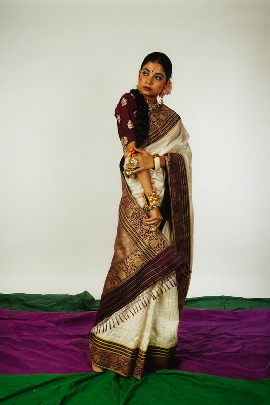 handcrafted banarasi brocade silk saree