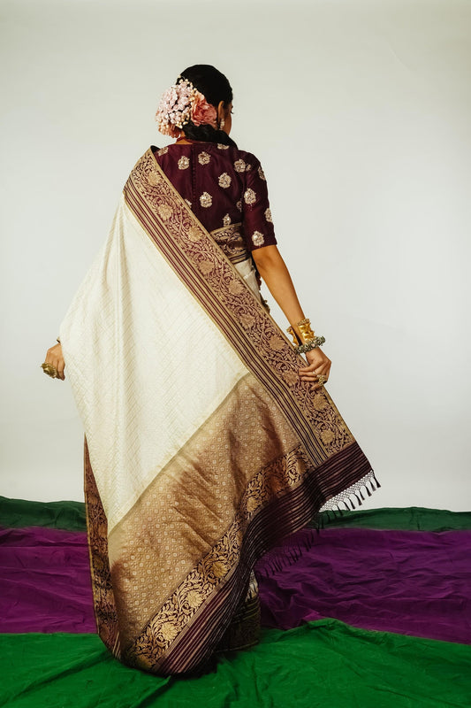 handcrafted banarasi brocade silk saree