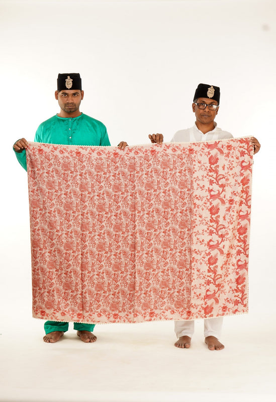 printed silk saree with a floral print