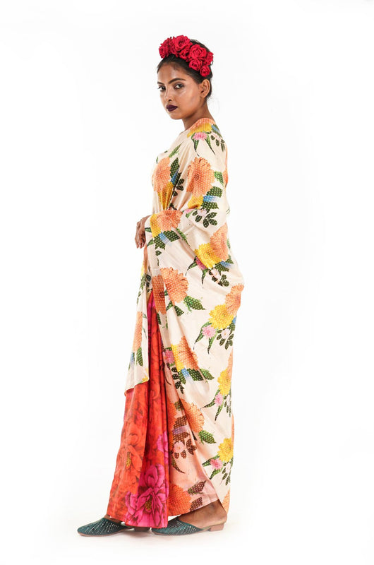 Designer printed viscose silk saree