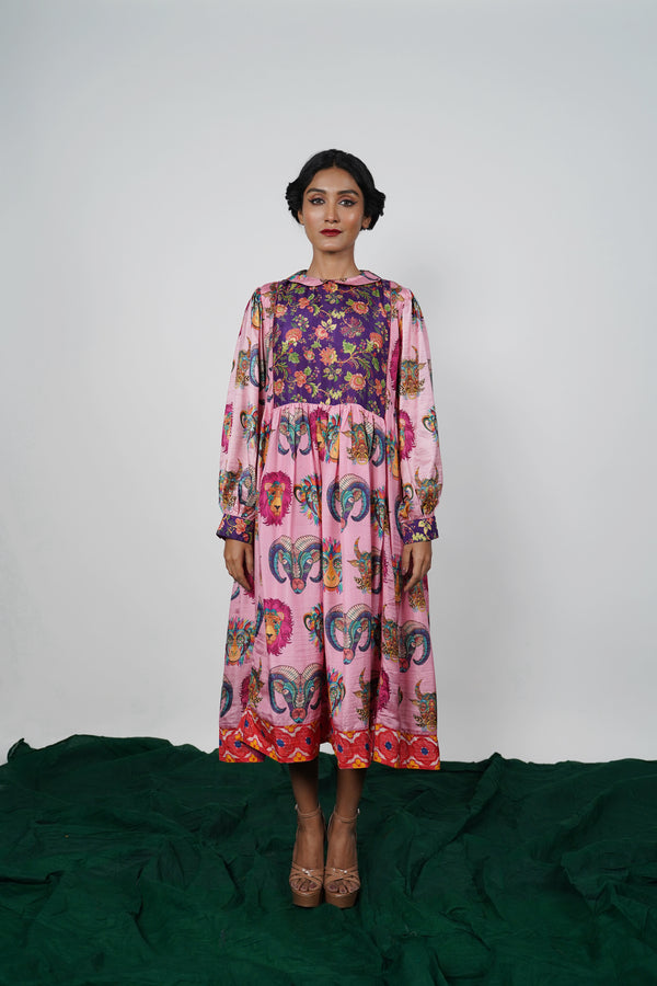 Printed Silk frock by Ayush Kejriwal