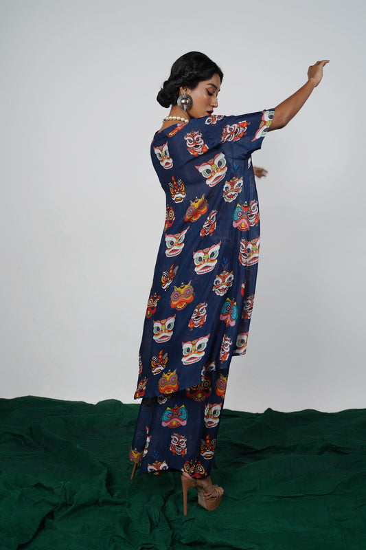 Printed Silk Kurta and Pant set