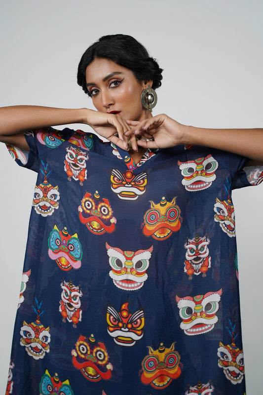 Silk printed summer kurta
