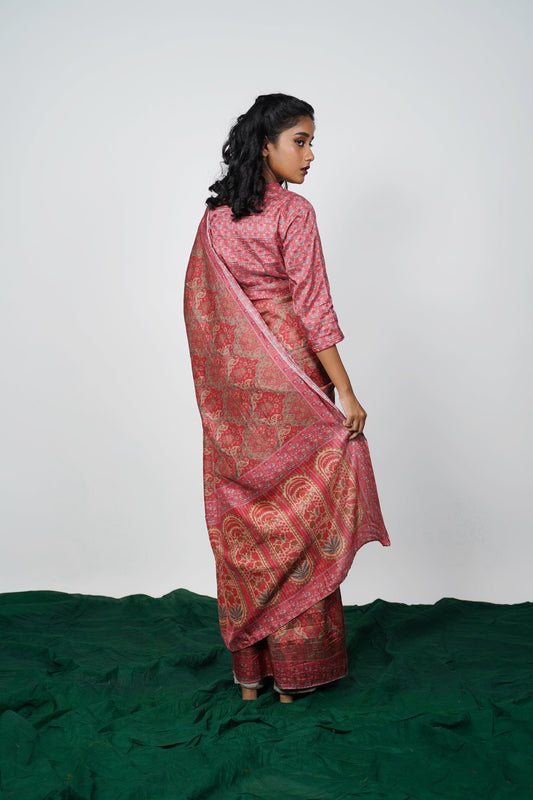 Party wear printed viscose silk saree