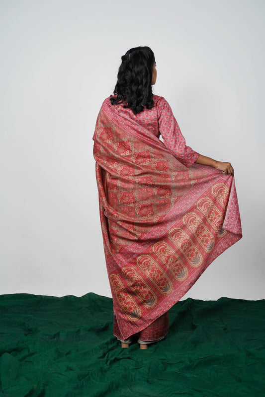 Party wear printed viscose silk saree
