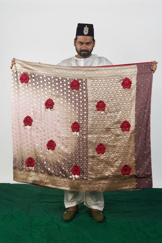 Embroidered Bandhani Saree