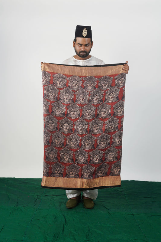 Handpainted Kalamkari Saree Blouse piece