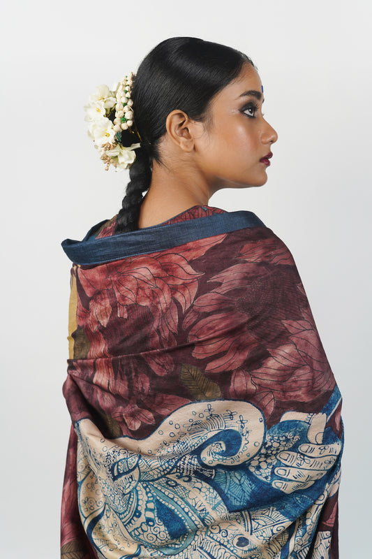 Pen Kalamkari Saree