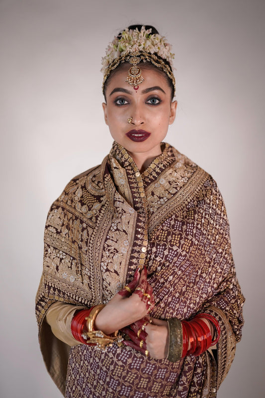 Designer handcrafted bandhani saree