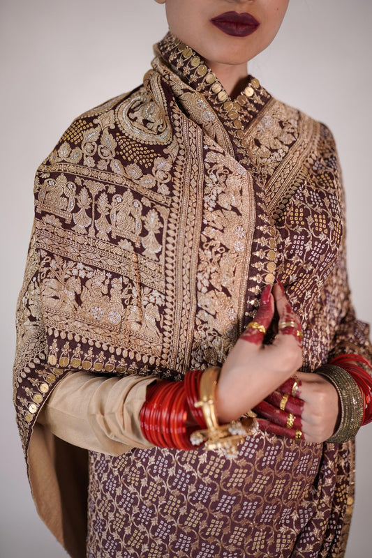 Designer handcrafted bandhani saree