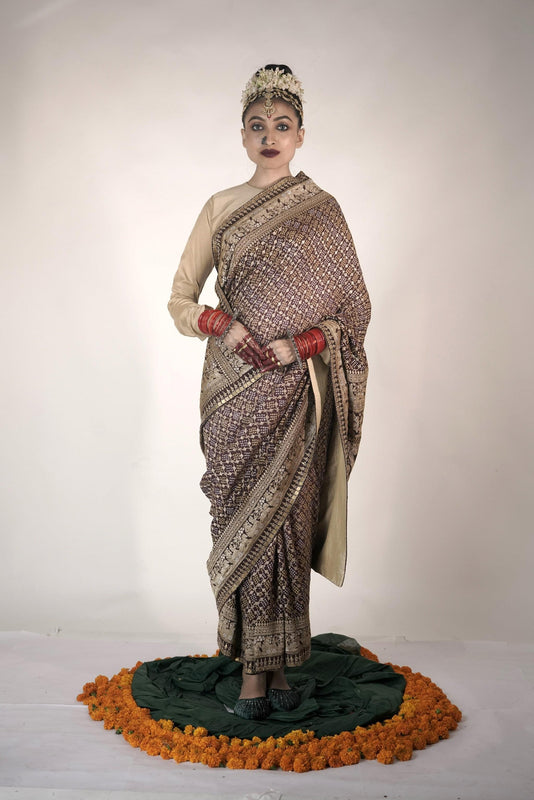 Designer handcrafted bandhani saree