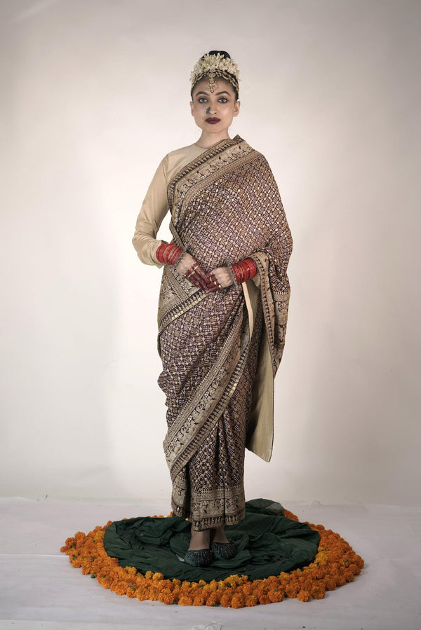 Designer handcrafted bandhani saree