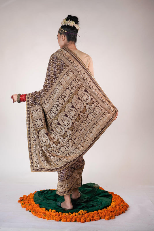 Designer handcrafted bandhani saree