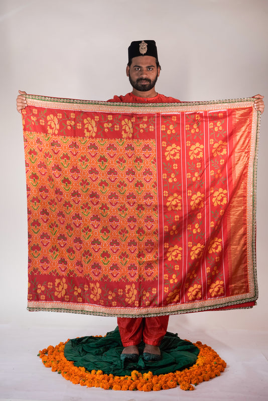 handwoven, single ikkat patola silk saree