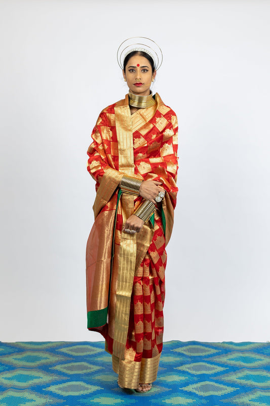 Handwoven Chanderi Bridal Wear Saree