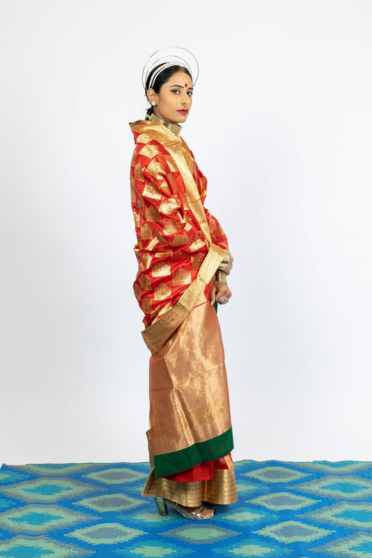 Handwoven Chanderi Bridal Wear Saree