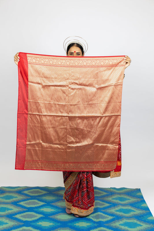 Designer georgette bandhani saree