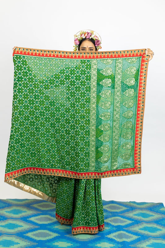Designer georgette bandhani saree