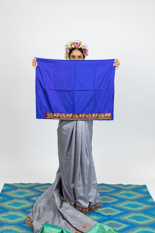 handwoven, hand embroidered kanjiveram silk saree