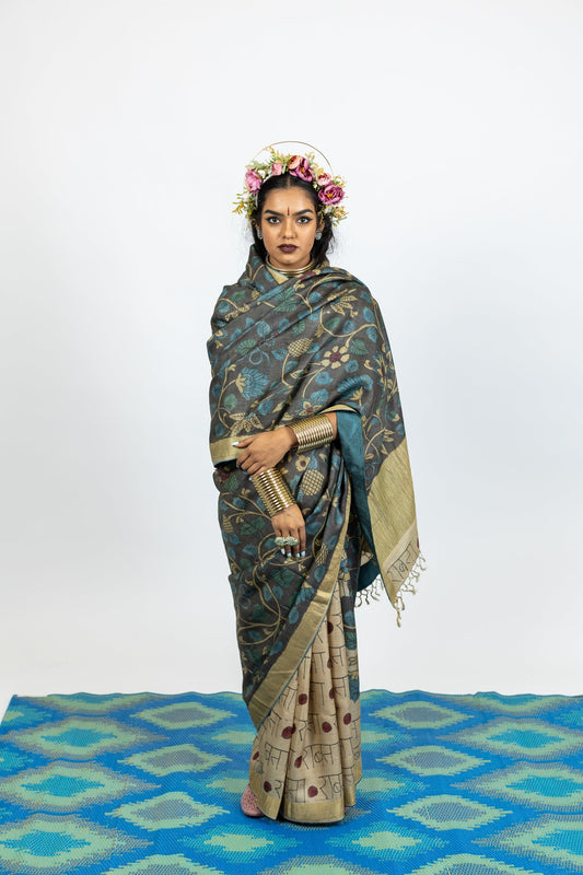 Hand Painted Pen Kalamkari Saree