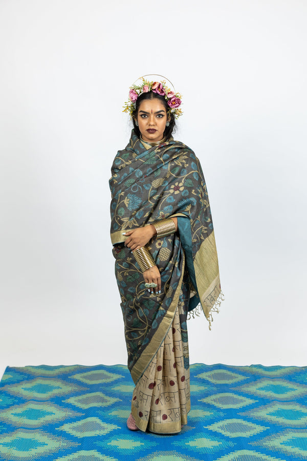 Hand Painted Pen Kalamkari Saree