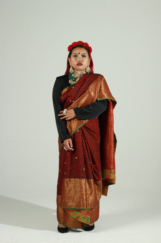 Hand Painted Pen Kalamkari Saree