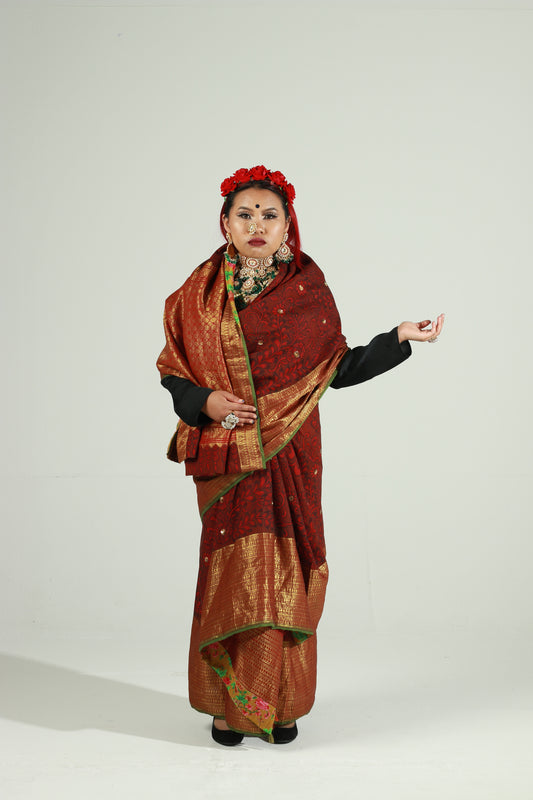 Hand Painted Pen Kalamkari Saree