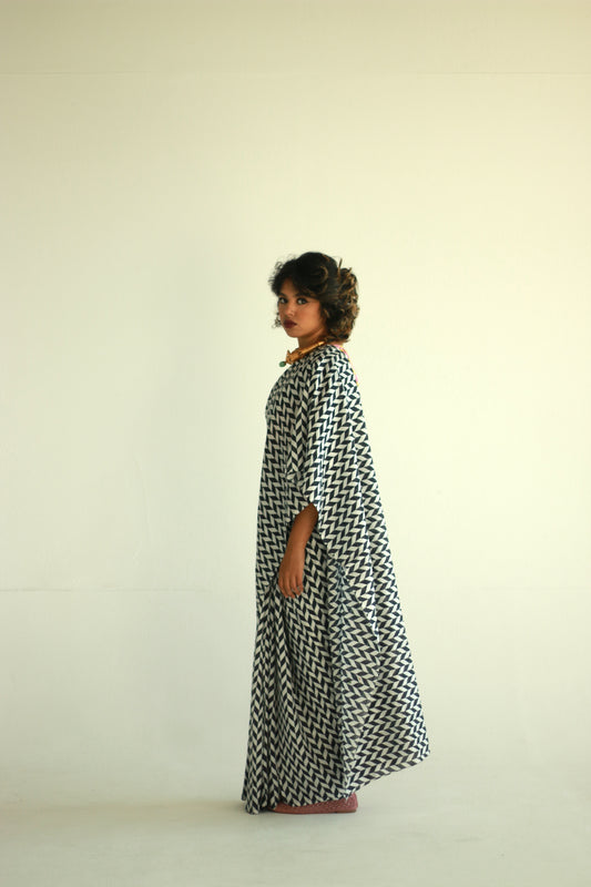 Designer printed silk saree by Ayush Kejriwal.