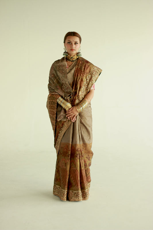 Kalamkari Saree by Ayush Kejriwal