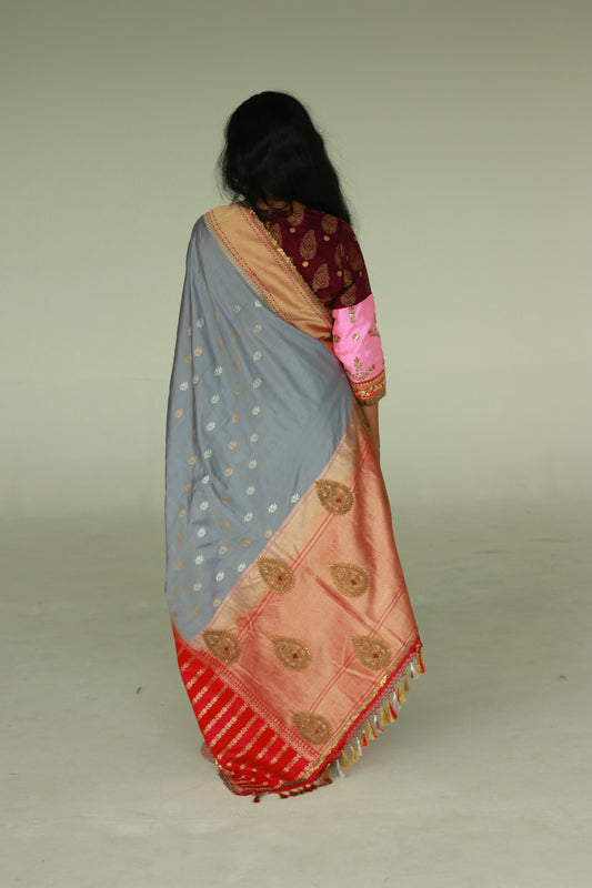 handwoven embroidered banarasi silk saree