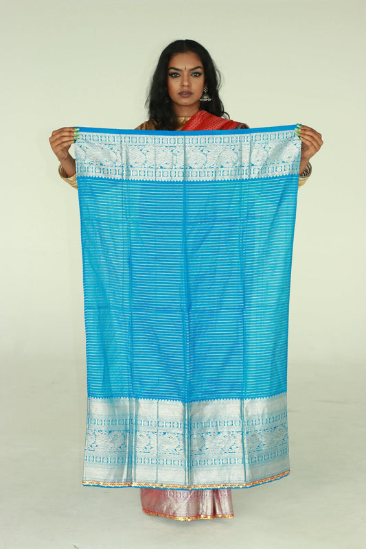 Handwoven, hand-embroidered kanjeevaram silk saree